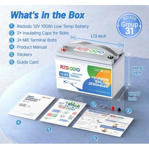 Redodo LiFePo4 12V 100Ah Low-Temp BMS (100A)