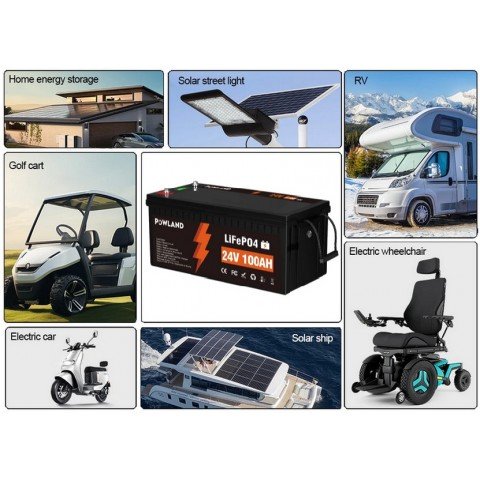 Powland 24V 100Ah IBattery-PL-24V-100AH (LiFePo4, BMS)