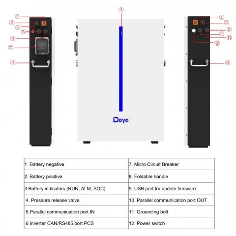 Deye 48V 120Аh RW-M6.1-B (LiFePo4, BMS)