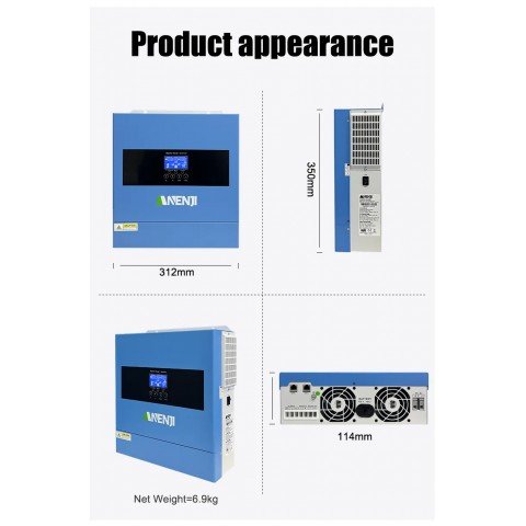 Anenji 4200W 24V ANJ-4200W-24V-W (4200VA/4200W, Max CH 120A, AC 120) Wi-Fi