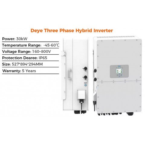 Deye SUN-30K-SG01HP3-EU-BM3, HV (30kW, 160-800V, 3Ph, 3-MPPT) Wi-Fi