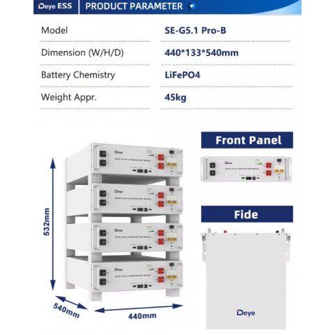 Deye LiFePo4 48V 100Аh BMS SE-G5.1 PRO-B