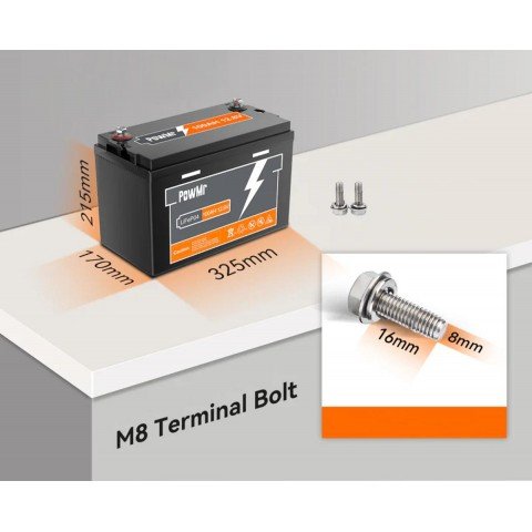 PowMr LiFePo4 12V 100Ah BMS POW-100AH-12.8V