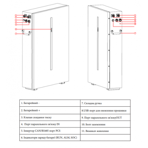 Deye 48V (51.2V) 120Аh RW-M6.1 (LiFePo4, BMS)