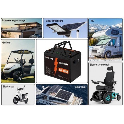 Powland 12V 50Ah IBattery-PL-12V-50AH (LiFePo4, BMS)