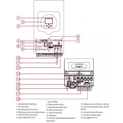 Deye SUN-5K-SG03LP1-EU, LV (5kW, 48V, 1Ph, 2-MPPT) Wi-Fi