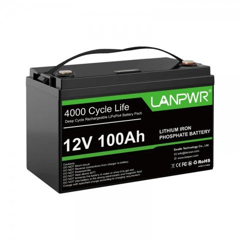 LANPWR 12V 100Ah (LiFePo4, BMS)