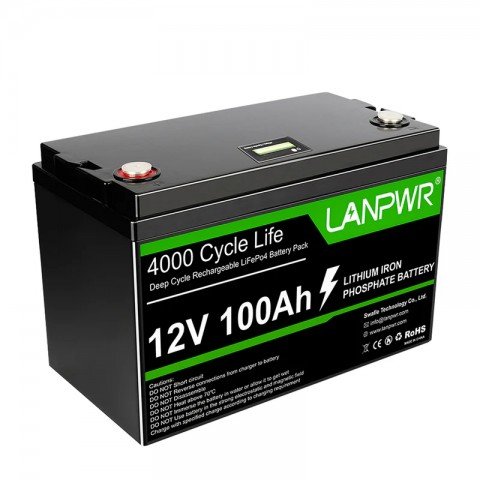 LANPWR 12V 100Ah (LiFePo4, BMS)