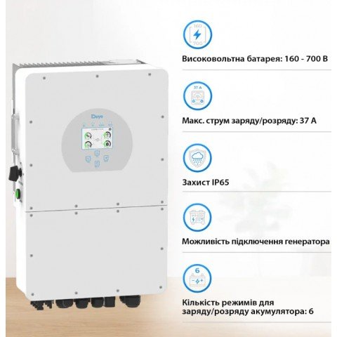 Deye SUN-20K-SG01HP3-EU-AM2, HV (20kW, 160-700V, 3Ph, 2-MPPT) Wi-Fi