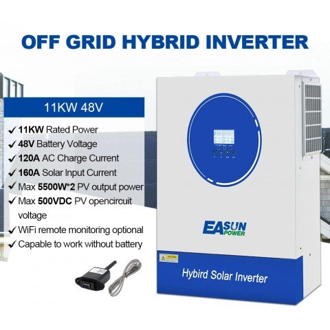 EASUN POWER 11kW 48V ISolar SMG-II-11KW-48V (11000VA/11000W, Max CH 160A, AC 120) Wi-Fi