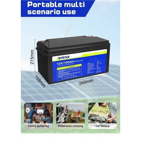 Anenji 12V 100Ah ANJ-12V-100AH-H (LiFePo4, BMS 100A)