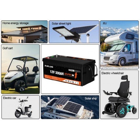 Powland 12V 300Ah IBattery-PL-12V-300AH (LiFePo4, BMS)