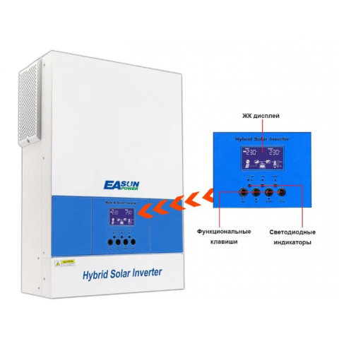 EASUN 6.2kW 48V ISolar-SMG-II-6.2KP-48V (6200VA/6200W, Max CH 120A, AC 80) Wi-Fi