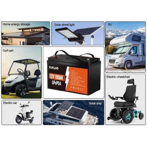 Powland 12V 100Ah IBattery-PL-12V-100AH (LiFePo4, BMS)