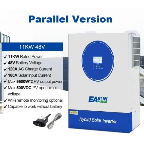 EASUN 11kW 48V ISolar SMG-II-11KP-48V (11000VA/11000W, Max CH 160A, AC 120) Wi-Fi