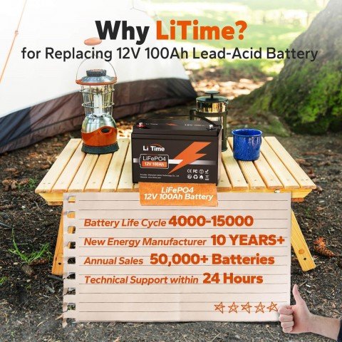LiTime 12V 100Ah (LiFePo4, BMS 100A)