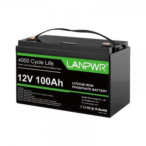 LANPWR 12V 100Ah (LiFePo4, BMS)