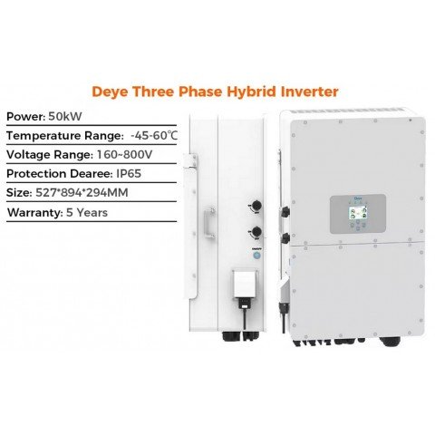 Deye SUN-50K-SG01HP3-EU-BM4, HV (50kW, 160-800V, 3Ph, 4-MPPT) Wi-Fi