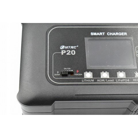 Універсальний зарядний пристрій HTRC 12V 24V 20A LifePo4, Li, Gel, AGM, I (10-20А), V (12-24V)