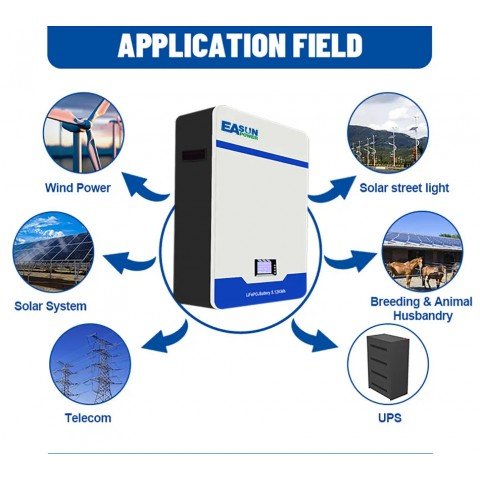 EASUN 48V (51.2V) 200Ah IBattery-EA-51.2V-200AH (LiFePo4, BMS)