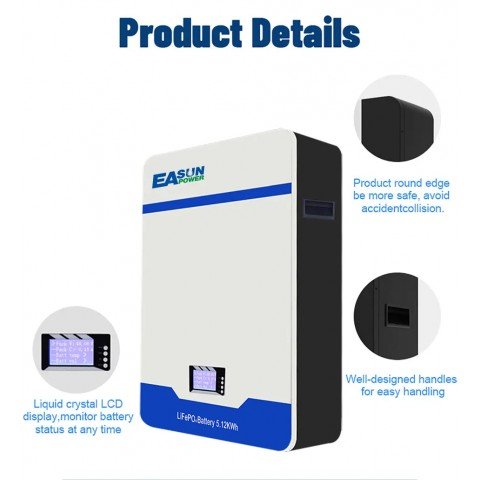 EASUN 48V (51.2V) 200Ah IBattery-EA-51.2V-200AH (LiFePo4, BMS)